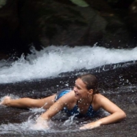 slippin' and a slidin' along the waterfall with you