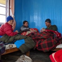 Card games after trekking was part of the daily routine