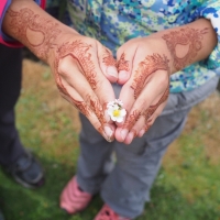 Mother Daughter Henna Hands