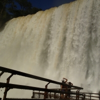 At the base of the falls