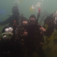 Family photo under the sea